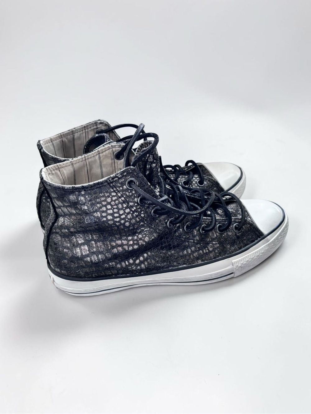 Converse x John Varvatos Snakeskin Leather High Tops Rare 145390C Men’s 8.5 - Picture 6 of 15